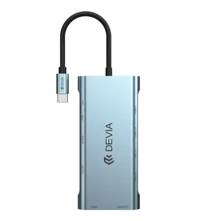 Devia USB-C Hub Leopard řady 11-in-1-Deep Gray