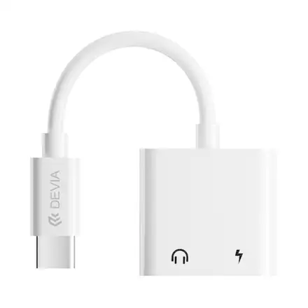 Devia Smart Series Adapter USB-C do Dual USB-C - White