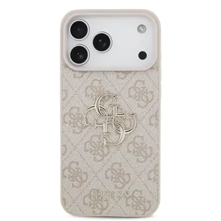 Guess PU 4G Metal Logo kryt iPhone 18 Pro Max růžová
