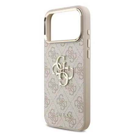 Guess PU 4G Metal Logo Strap kryt iPhone 18 Pro růžový