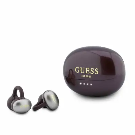 Guess Metallic Finish Classic Logo OWS Bezdrátová Sluchátka tmavě červená