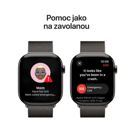 Apple Watch Series 10 GPS + Cellular 46mm Břidlicově šedý titan s břidlicově šedým milánským tahem - S/M