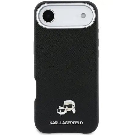 Karl Lagerfeld PU Karl and Choupette Heads Pins MagSafe kryt iPhone Air černý