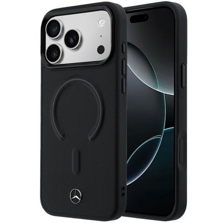 Mercedes PU Leather 3D MagSafe Zadní Kryt pro iPhone 17 Pro černý