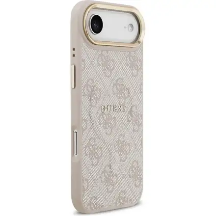 Guess PU Leather 4G Gold Frame MagSafe kryt iPhone Air růžový