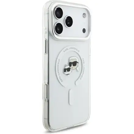 Karl Lagerfeld IML K&CH Heads Metal Frame MagSafe MagSafe kryt iPhone 17 Pro průhledná