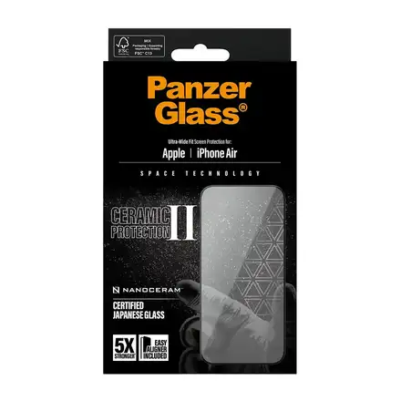 PanzerGlass ochranné sklo UWF Ceramic II pro iPhone Air-Black Frame