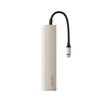 iStores by Epico 6in1 Hliníkový Hub 8K s USB-C konektorem - Hvězdně bílá