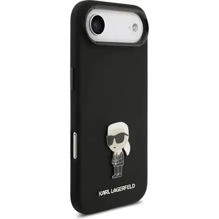 Karl Lagerfeld Liquid Silicone Metal Ikonik kryt iPhone Air černý