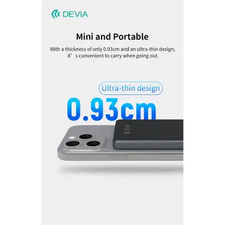 Devia powerbank Extreme Speed Series Mini Magnetic 5.000 mAh PD 20W-Space Gray