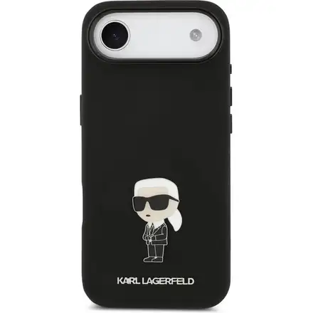 Karl Lagerfeld Liquid Silicone Metal Ikonik kryt iPhone Air černý
