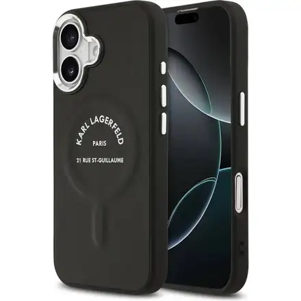 Karl Lagerfeld PU RSG Logo MagSafe kryt iPhone 17 černý