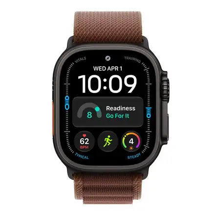 Apple Watch 49mm Burgundy Alpine Loop-Medium-Black Titanium Finish