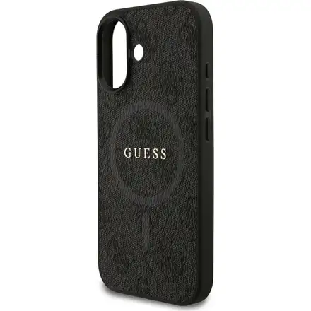 Guess PU Leather 4G Colored Ring MagSafe kryt iPhone 17 černý