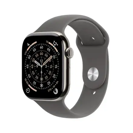 Apple Watch Series 11 GPS + Cellular 46mm Přírodní titan se skálově šedým sportovním řemínkem - S/M