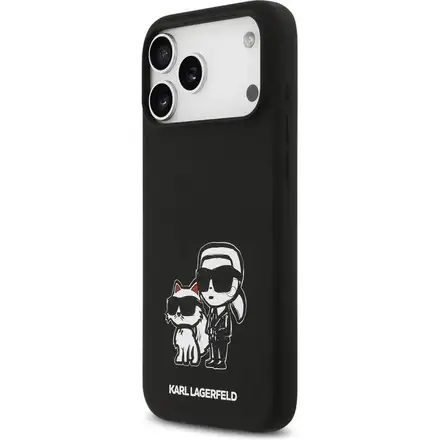 Karl Lagerfeld Liquid Silicone K&CH Sketch MagSafe kryt iPhone 17 Pro černý