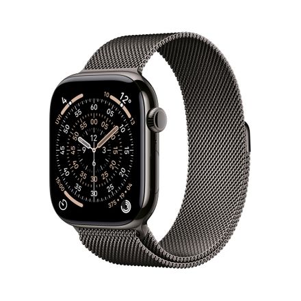 Apple Watch Series 11 GPS + Cellular 46mm Břidlicově šedý titan s břidlicově šedým milánským tahem - M/L