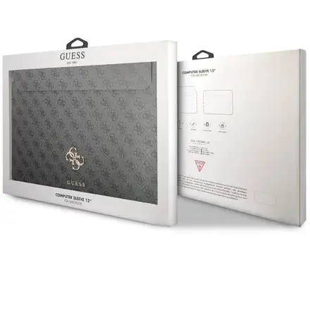 Guess PU 4G Metal Logo Pouzdro na MacBook 13" šedé