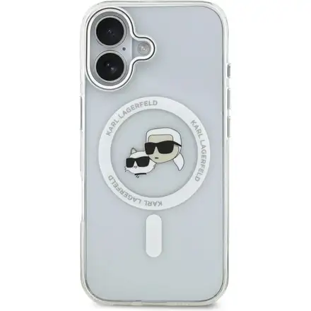 Karl Lagerfeld IML K&CH Heads Metal Frame MagSafe MagSafe kryt iPhone 17 průhledná