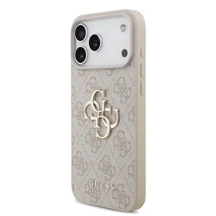 Guess PU 4G Metal Logo kryt iPhone 18 Pro Max růžová