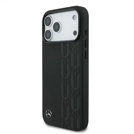 Mercedes Leather Laurel Leaves MagSafe Zadní Kryt pro iPhone 17 Pro Max černý
