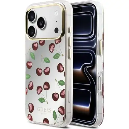 Guess PC/TPU Mirror Glitter Cherry MagSafe kryt iPhone 17 Pro bílý