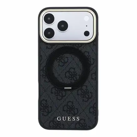Guess PU 4G Ring Stand MagSafe kryt iPhone 18 Pro černý