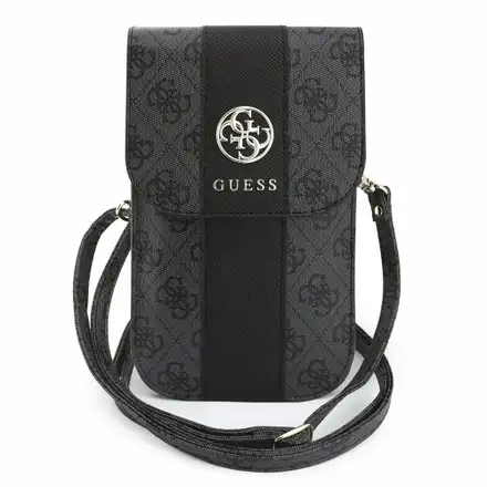 Guess PU 4G Stripe Metal Logo Brašna na Telefon černá
