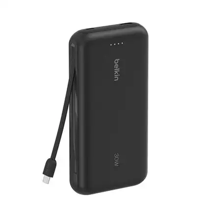 Belkin Boost Charge Powerbank 20K with Integrated Cable - Black