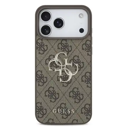 Guess PU 4G Metal Logo kryt iPhone 18 Pro Max hnědá