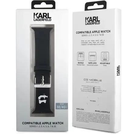 Karl Lagerfeld Choupette Head NFT Řemínek pro Apple Watch 38/40/41 černý