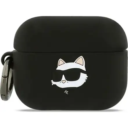 Karl Lagerfeld 3D Logo NFT Choupette Head Silikonové Pouzdro pro AirPods 3 Pro černé