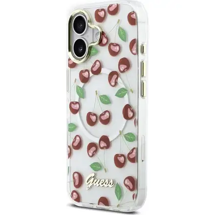 Guess IML Glitter Cherry MagSafe kryt iPhone 17 bílý
