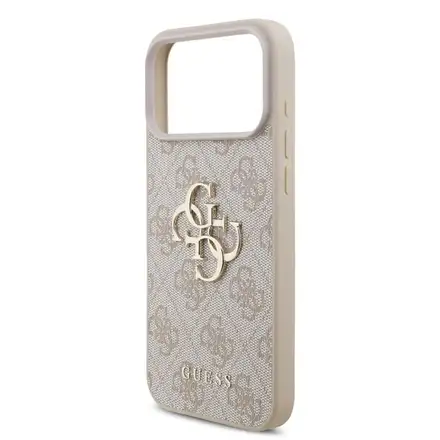 Guess PU 4G Metal Logo kryt iPhone 18 Pro Max růžová