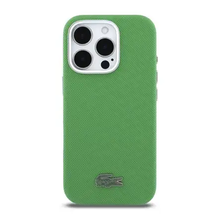 Lacoste PVC Iconic Petit Pique Metal Logo MagSafe kryt iPhone 16 Pro Max zelený