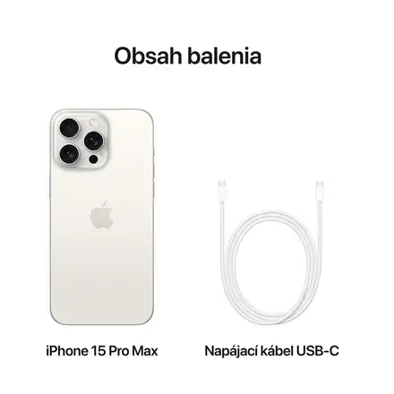 iPhone 15 Pro Max eSIM 256 GB bílý titan *Třída A*