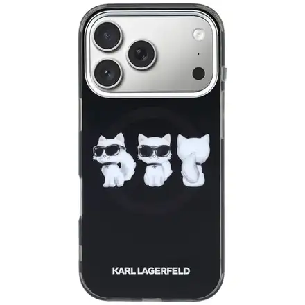 Karl Lagerfeld IML Choupette Trio Watercolor MagSafe kryt iPhone 17 Pro černý