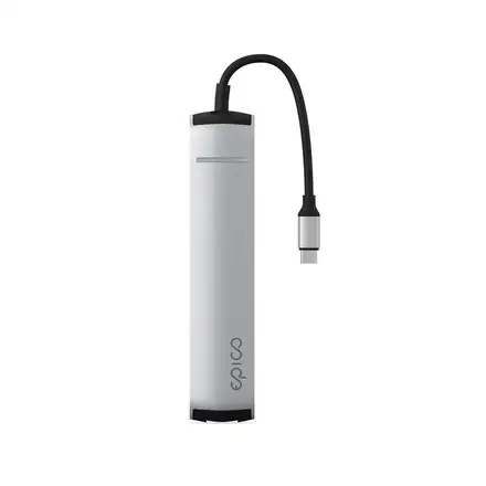 Epico Type-C Slim Hub 8K 6v1-Stříbrná