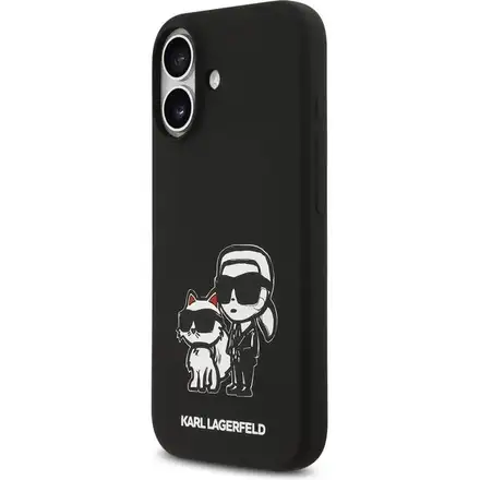 Karl Lagerfeld Liquid Silicone K&CH Sketch MagSafe kryt iPhone 17 černý