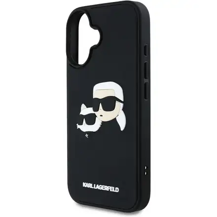 Karl Lagerfeld 3D Rubber Double Heads kryt iPhone 16 černý