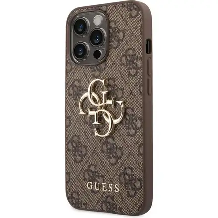 Guess PU 4G Metal Logo kryt iPhone 14 Pro hnědý
