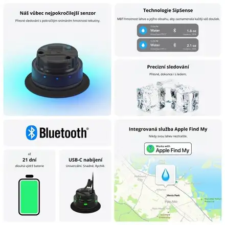 HidrateSpark PRO 2 - chytrá lahev s brčkem, 621 ml, bílá