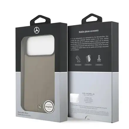 Mercedes Leather The Move MagSafe Zadní Kryt pro iPhone 17 Pro Max béžový
