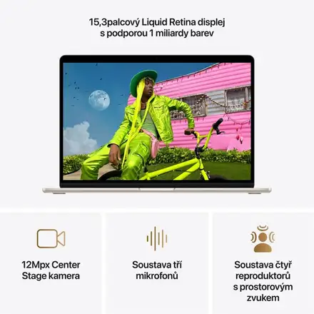 EDU MacBook Air 15" Apple M5 10core CPU 10core GPU 24GB 1TB Hvězdně bílý CZ