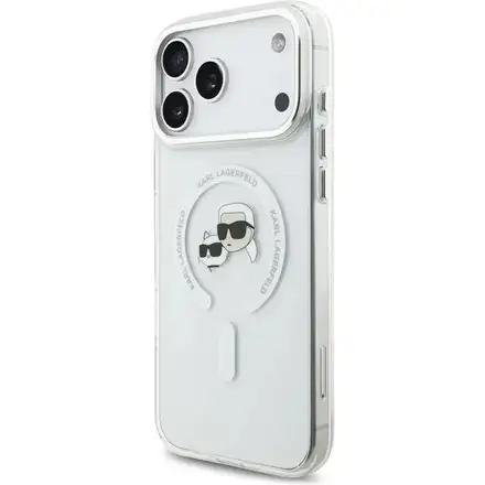 Karl Lagerfeld IML K&CH Heads Metal Frame MagSafe MagSafe kryt iPhone 17 Pro průhledná