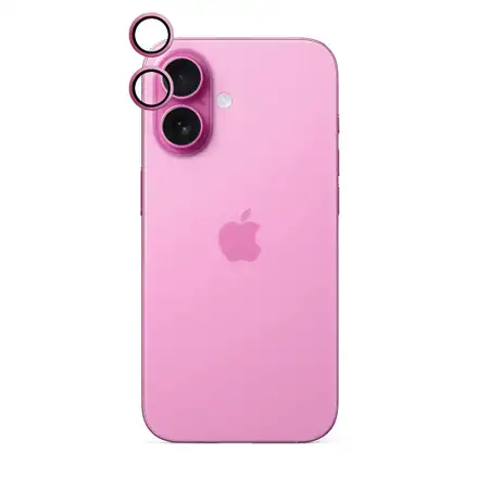iStores by Epico Aluminium Lens Protector pro Apple iPhone 16 / 16 Plus - růžová