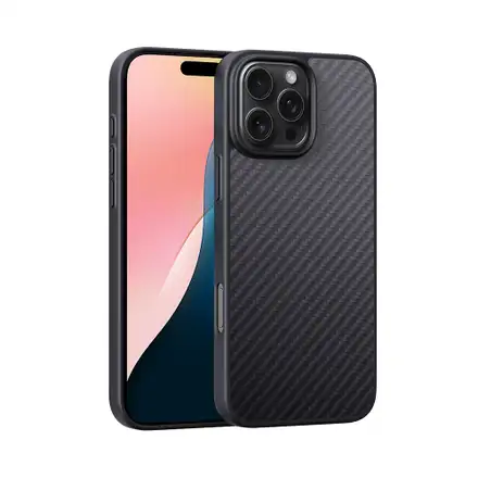 Devia kryt Kevlar Ultra-Thin Magnetic Shockproof Case pro iPhone 16-Black