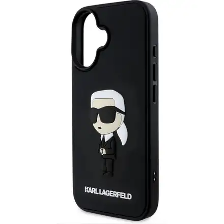Karl Lagerfeld 3D Rubber Ikonik kryt iPhone 16 černý