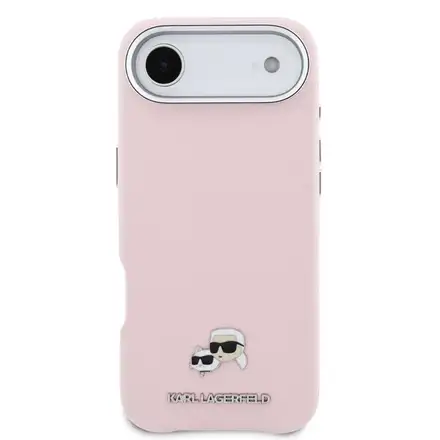 Karl Lagerfeld PU Karl and Choupette Heads Pins MagSafe kryt iPhone Air růžový
