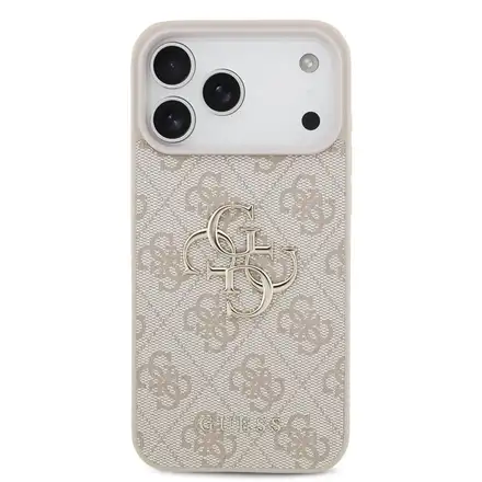 Guess PU 4G Metal Logo kryt iPhone 18 Pro růžová